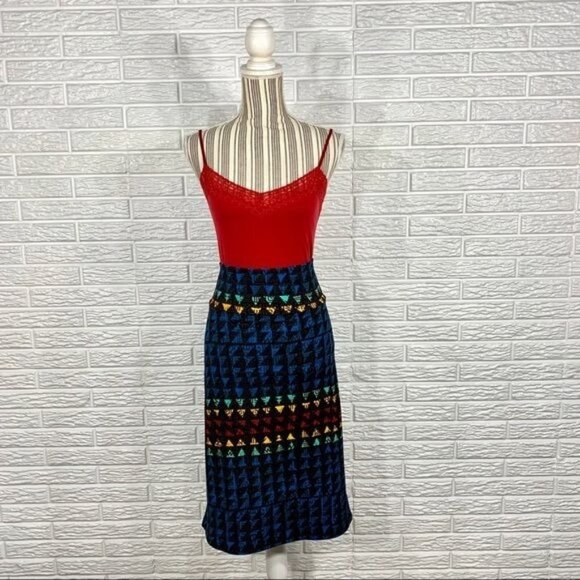 LuLaRoe Multicolored Geometric Cassie Pencil Skirt Size 3XL - Picture 1 of 7
